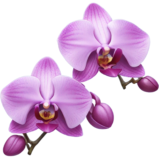 Blue and pink orchid emoji