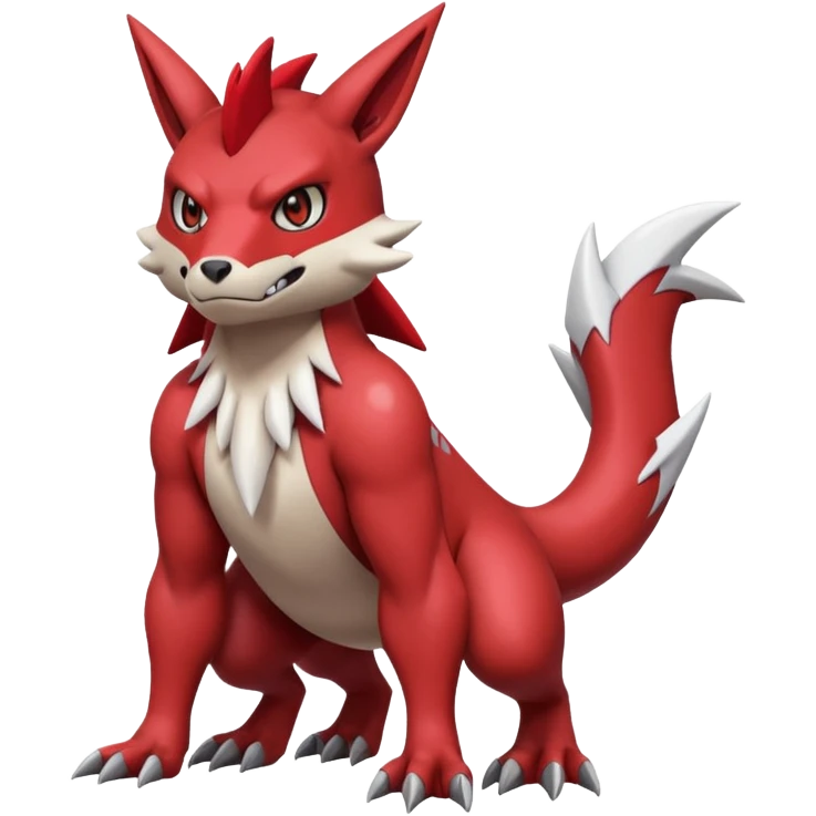 Full body cute cool Guilmon-Zoroark-Zangoose emoji