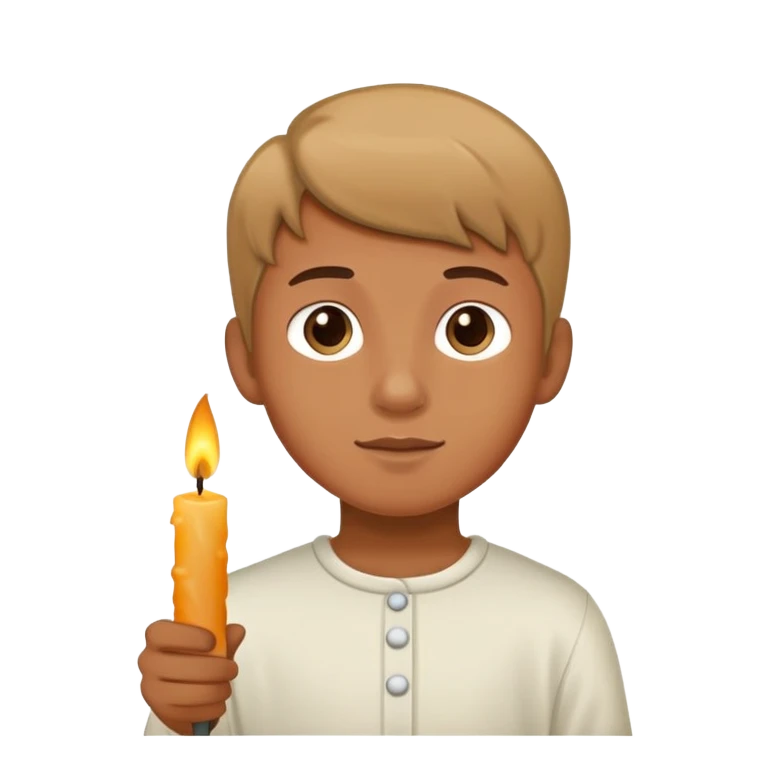 menino segurando uma vela  emoji