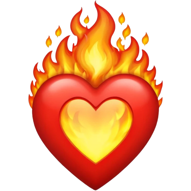 A heart on fire  emoji