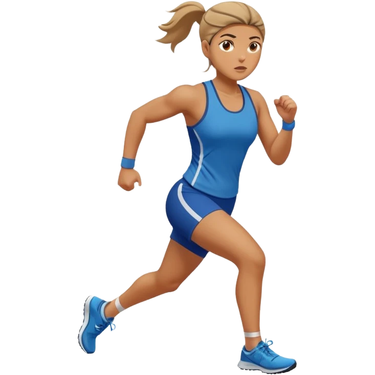 create a stocky female runner emoji