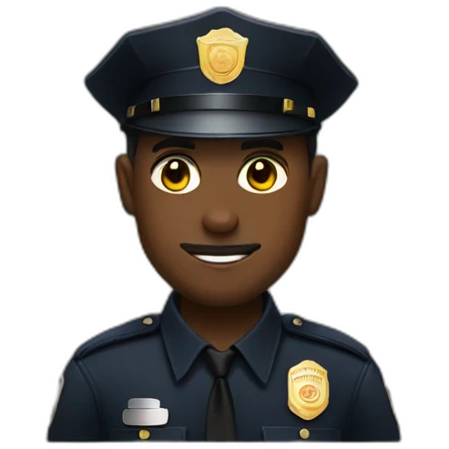A cop on a black guy emoji