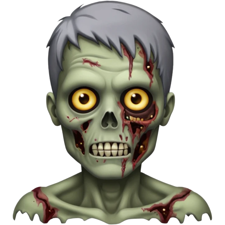Zombie guy with black background emoji