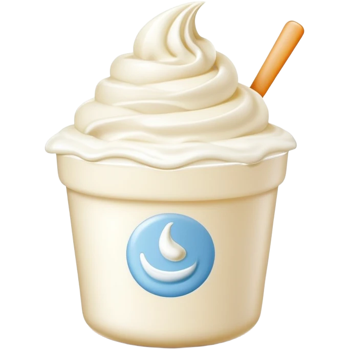yochi cup with white frozen yoghurt inside emoji
