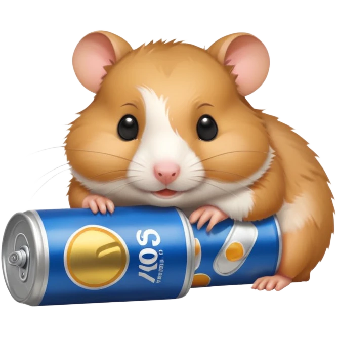 disheveled hamster laying on its side, flushed cheeks, empty beers nearby emoji