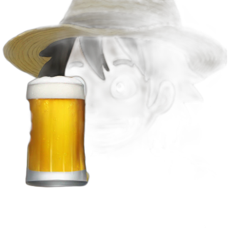 luffy drinking beer emoji