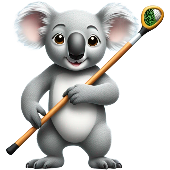 Koala with golf club emoji