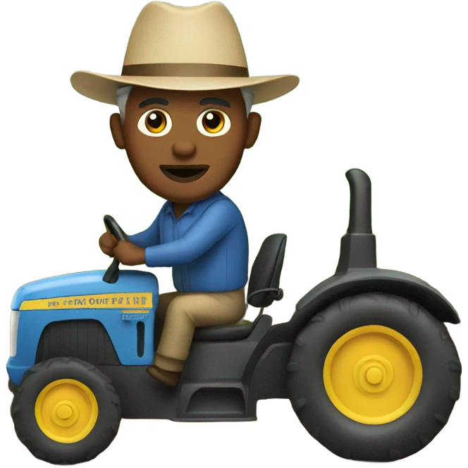 Farmer driving  emoji