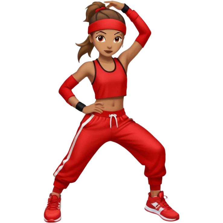a girl streetdancer with red outfit emoji