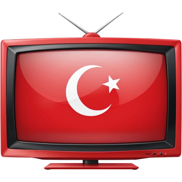 TV screen with the Turkish flag inside emoji