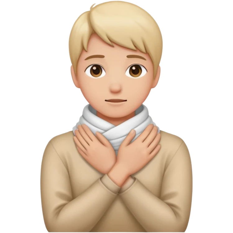 person wrapping hands around neck  emoji