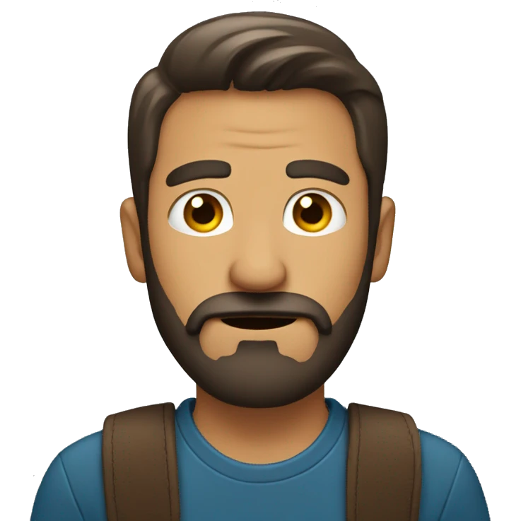 Hombre con media barba emoji