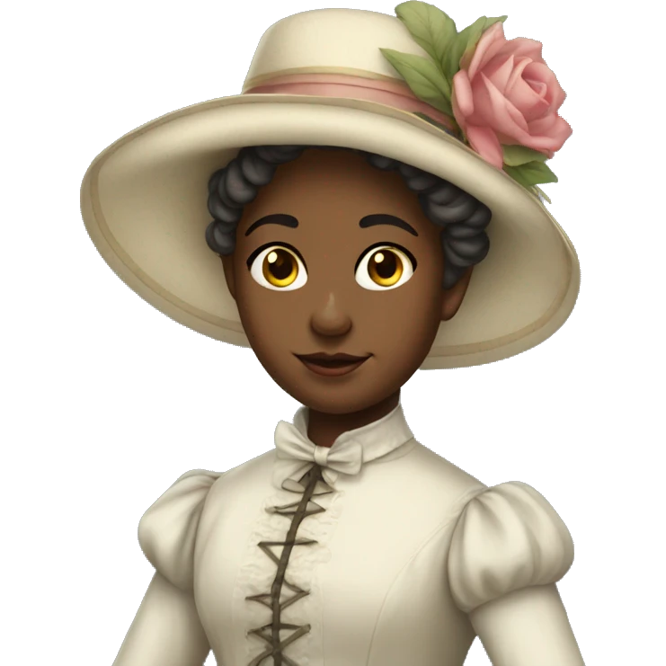 fair young girl in 19th century costume emoji