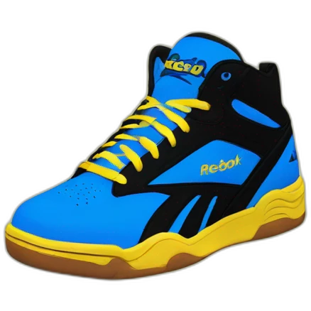 Reebok shaq attak black and blue emoji