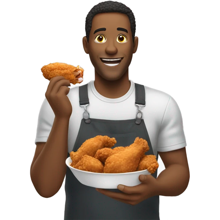 man eating fried chicken emoji