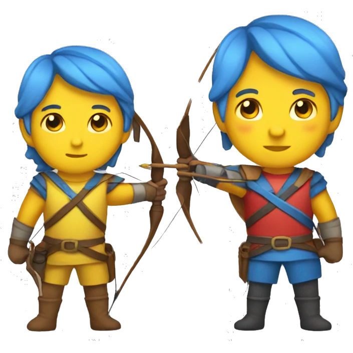 archer red blue and yellow color emoji
