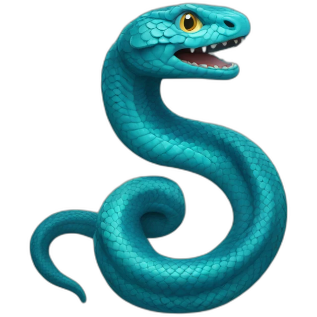 Serpent bleue énervé face emoji