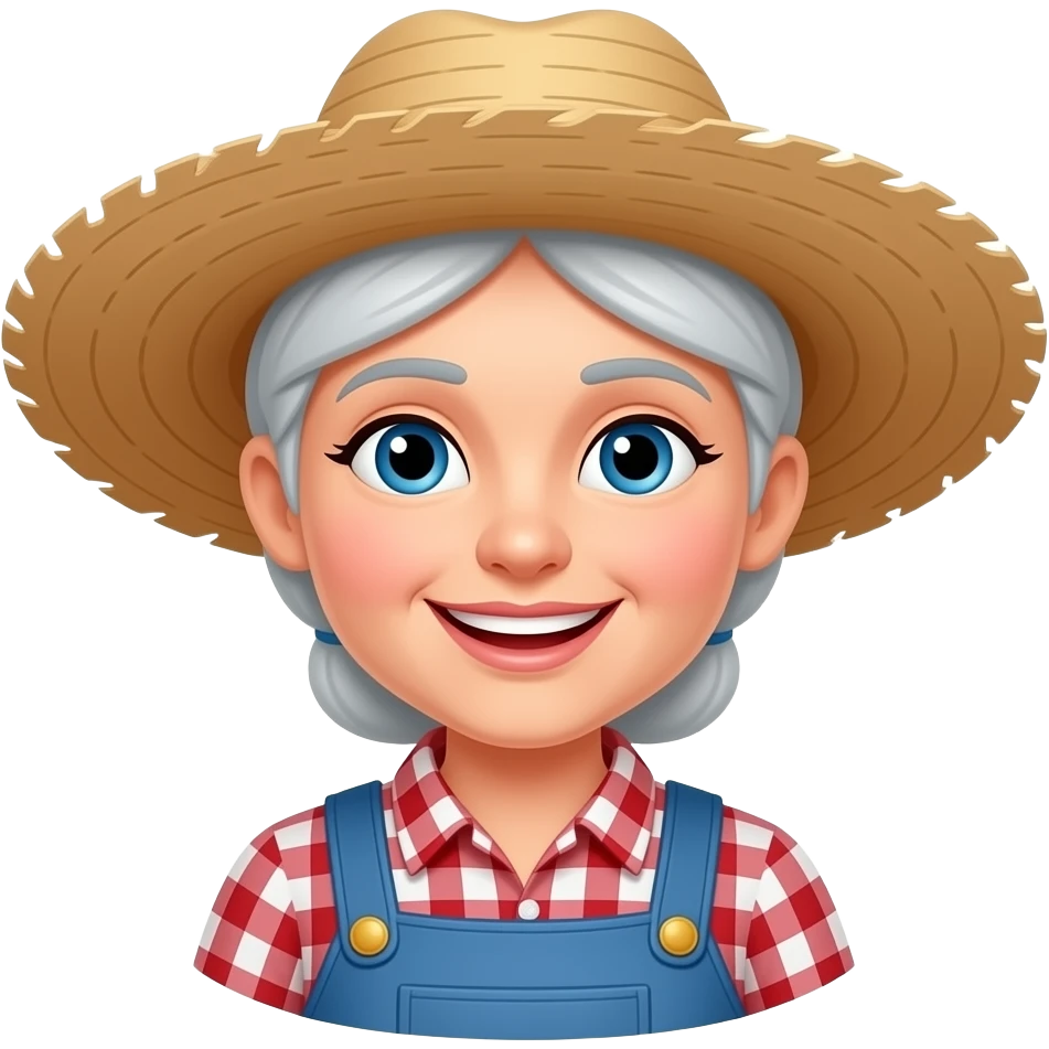 The cartoon farmer's wife emoji