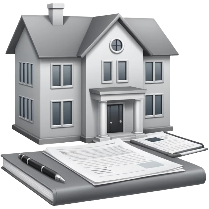 casa moderna blanca con gris con tramites legales emoji