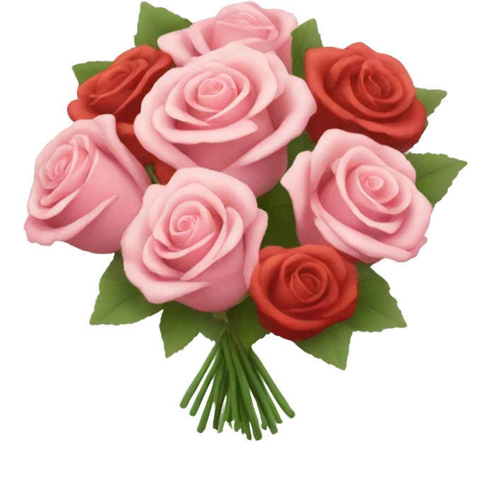 bouquet of pastel pink and red roses  emoji