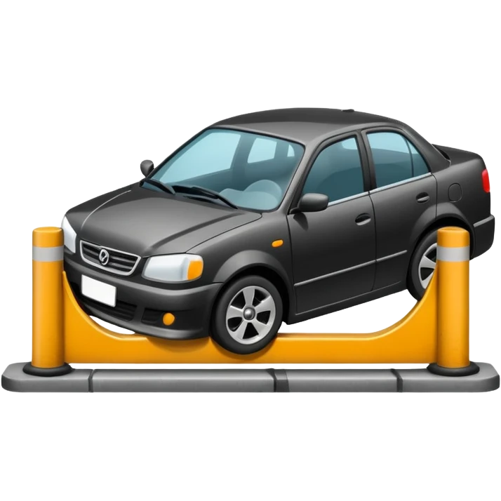 car crashed to a trafic barrier emoji