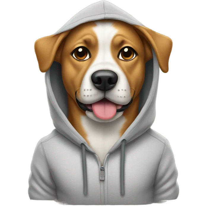 Dog wearing a hoodie emoji