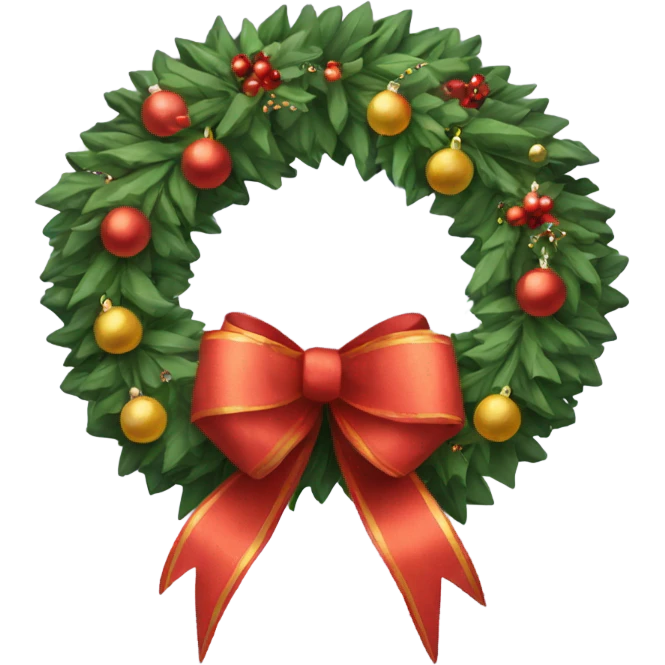 Vintage Christmas wreath emoji