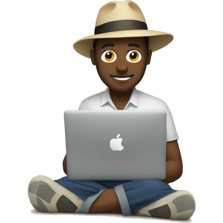 Switzerland developer working on a macbook on vacation emoji