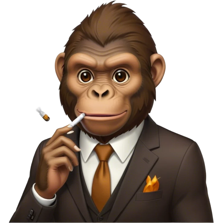 Ape in a suit, smoking a cigarettes  emoji