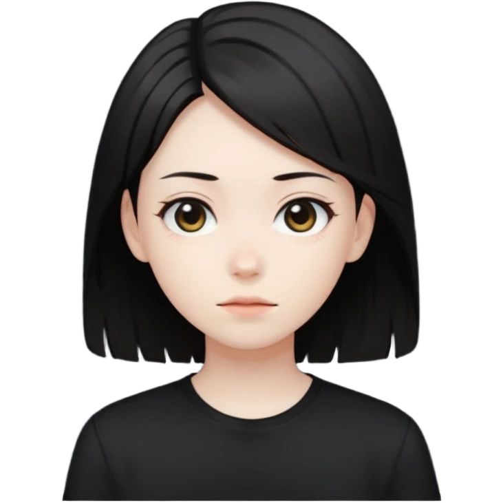 anime dark hair emoji