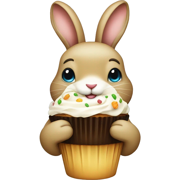 Grüner Hase mit Muffin in der Hand  emoji