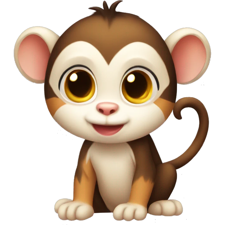 A cute calico monkey emoji