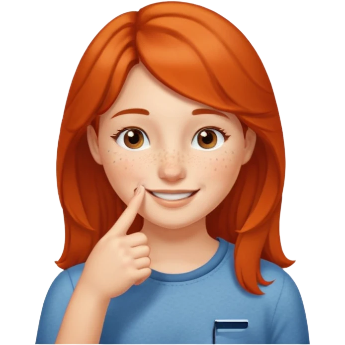 put a finger on the nose but In a cute way, bye a girl emoji