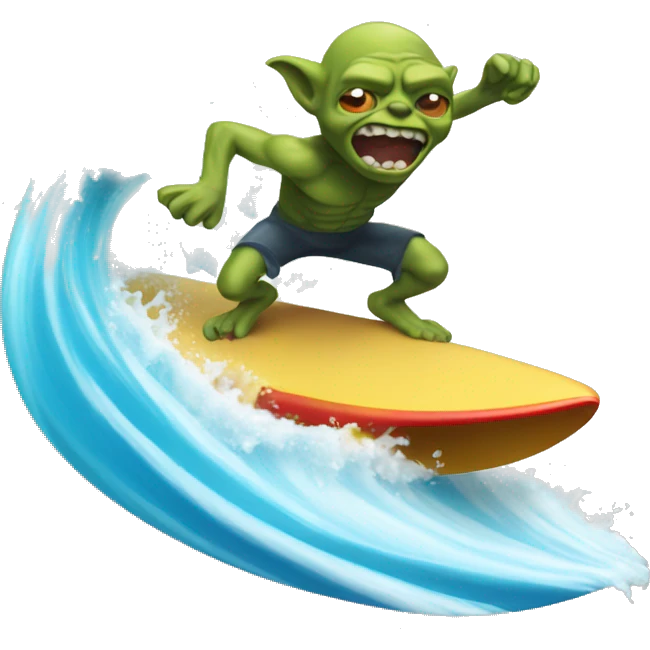 Froth Goblin Surfing  emoji