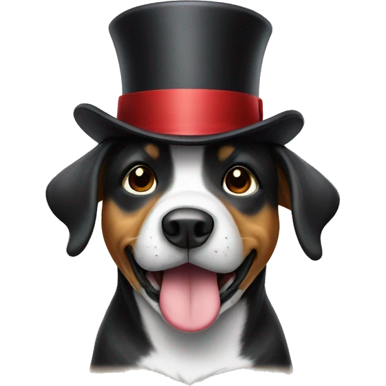 Dog with a top hat emoji