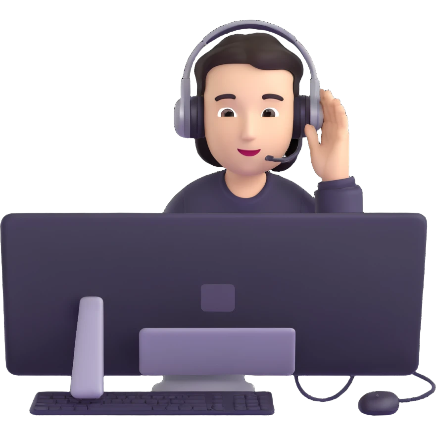 person streaming on webcam with computer emoji