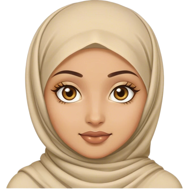 light skin hijabi girl with hazel contacts  emoji