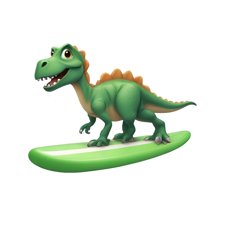 Dinosaur on a surf board  emoji
