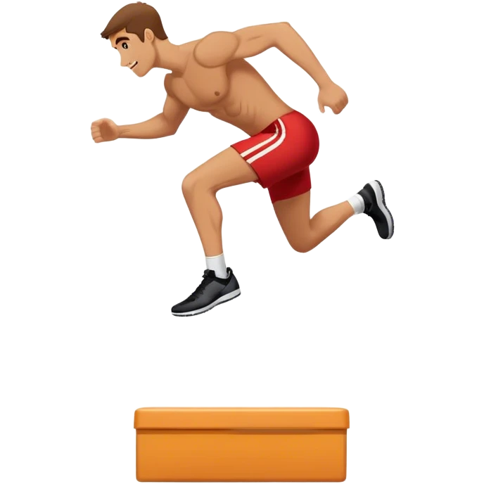man jump onto plyo-box side-view emoji