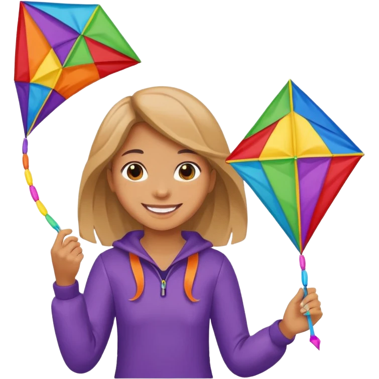 girl with kite,Kite Flyers, big kite. emoji