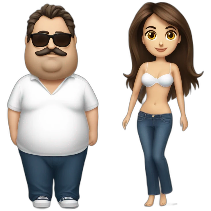 Penelope Cruz with a fat man’s body emoji
