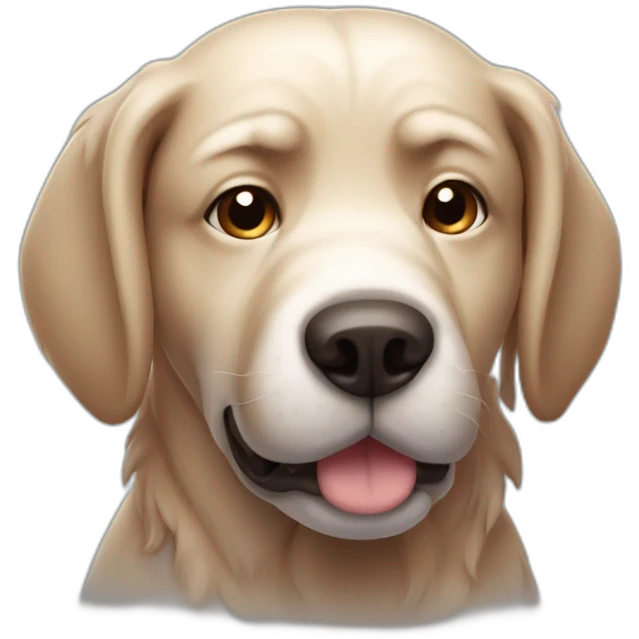 sweaty blushing dog emoji