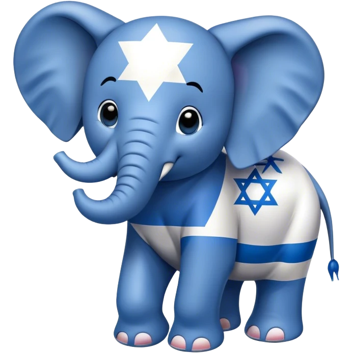 elephant with the israeli flag on its body apple style emoji