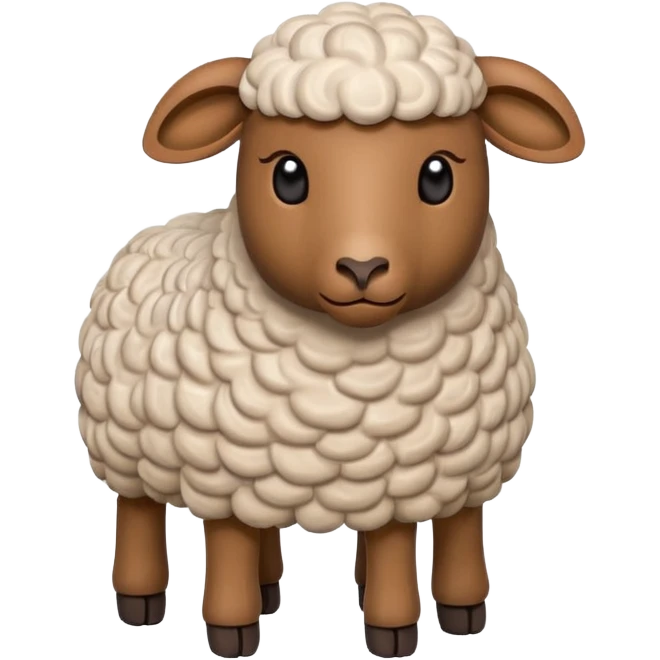 wood carved mini sheep figure emoji