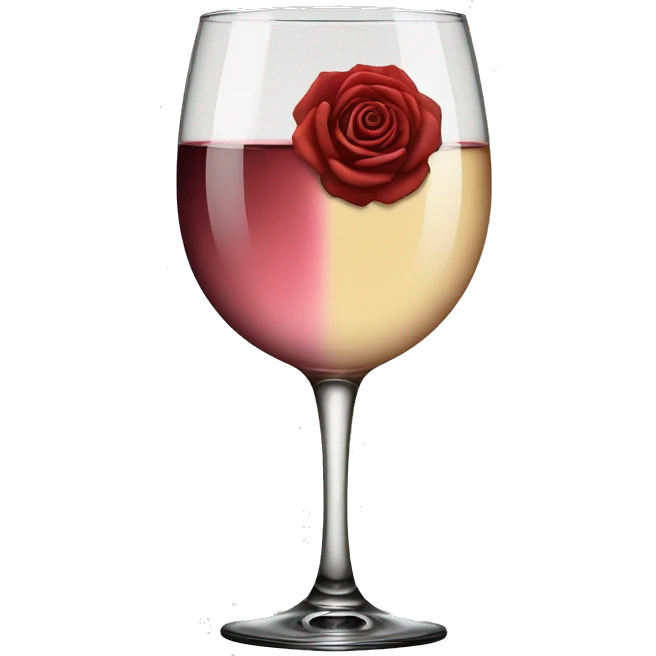 a glass of wine, half white and half rose emoji