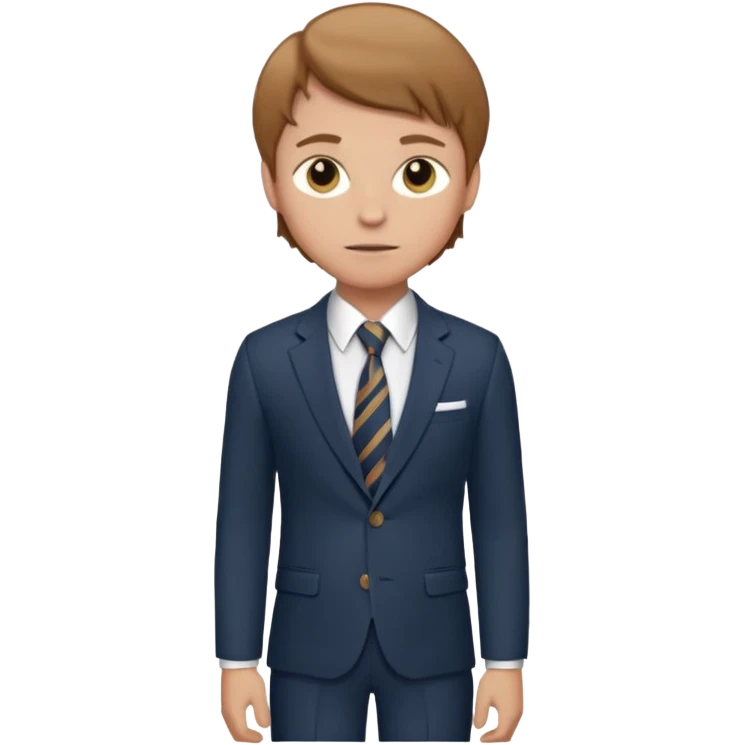 Young man, tailored trousers, a crisp button-down shirt, a blazer, and tie

 emoji