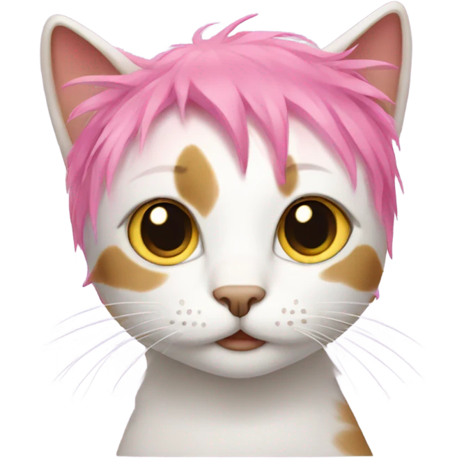 Cat with pink hair  emoji