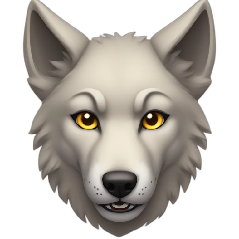 Muscular anthro wolf emoji