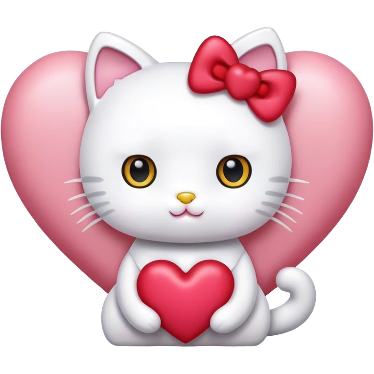 hello kitty with heart emoji