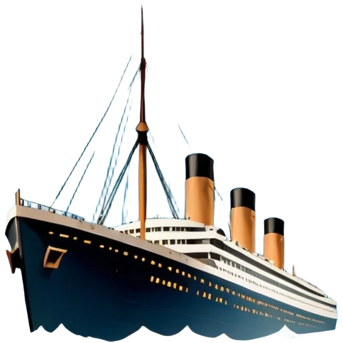 Icon for Titanic Movie: A vintage movie poster-style design featuring a dramatic scene of the ship, the iceberg, and a romantic silhouette of the main couple. Include elements like the ship’s bow, water splashes, and a starry sky in the background. Retro cinematic feel. Transparent background. emoji
